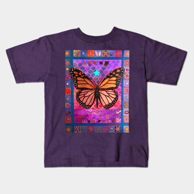 Bronze Butterfly Kids T-Shirt by Raybomusic01